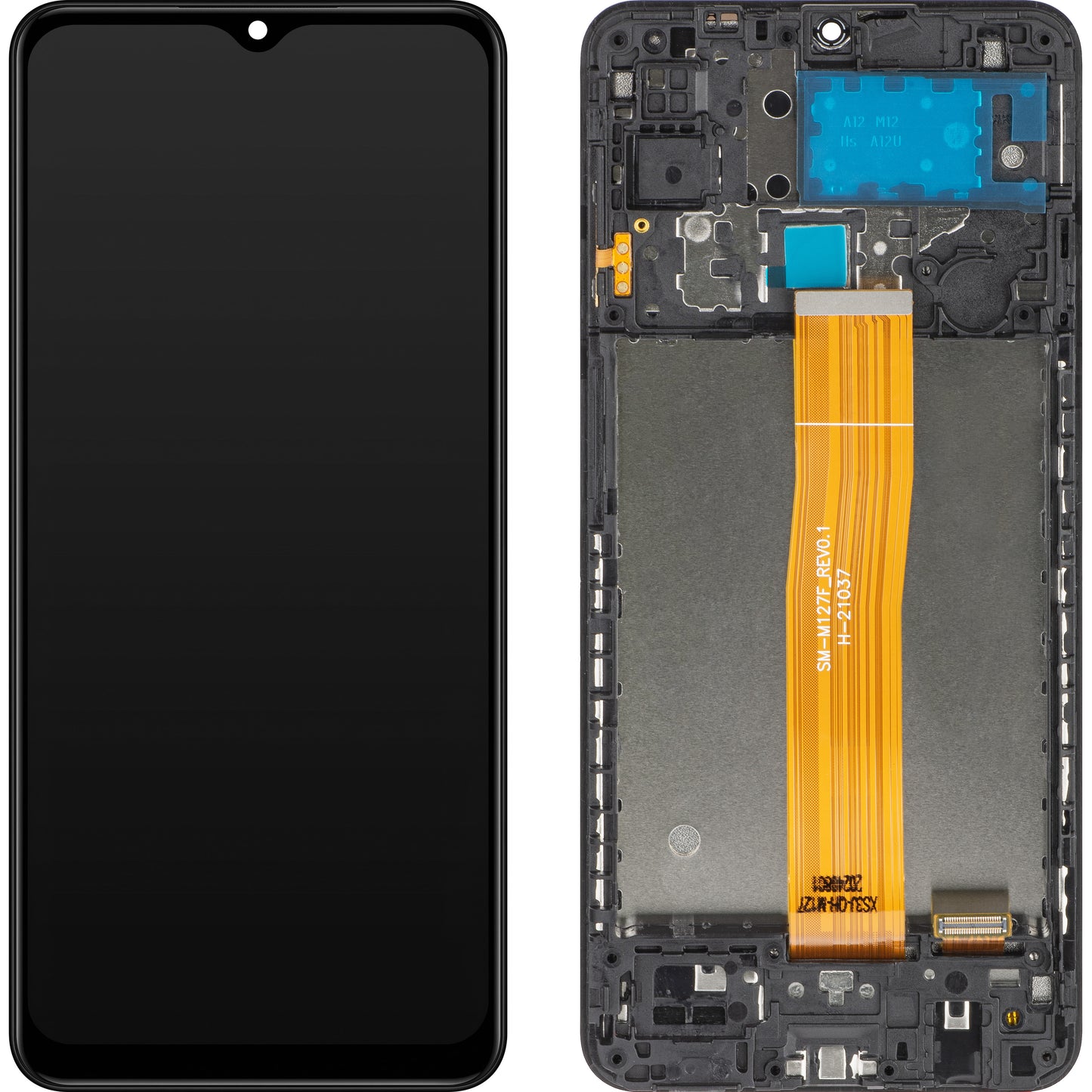 Display cu Touchscreen MP compatibil cu Samsung Galaxy M12 M127, cu Rama, Negru