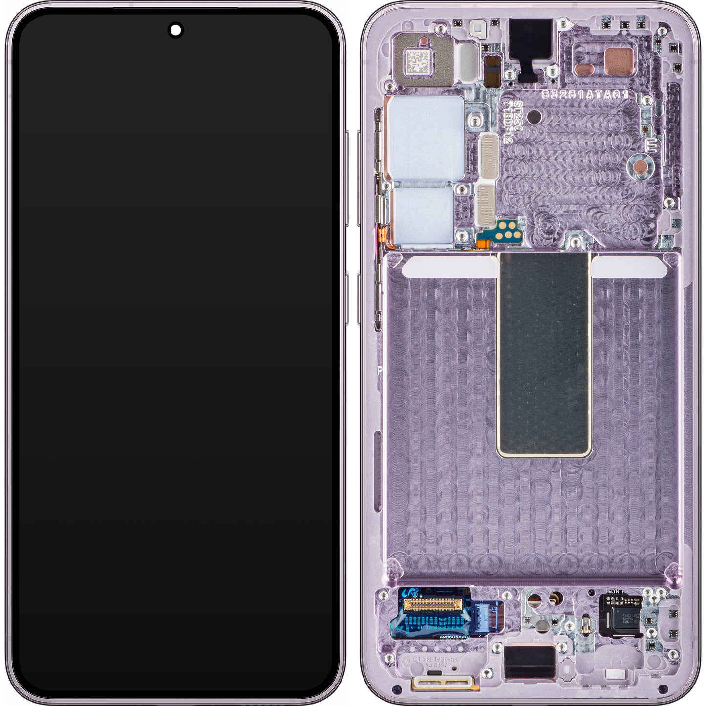 Display cu Touchscreen Samsung Galaxy S23 S911, cu Rama, Roz (Lavender), Service Pack GH82-30480D