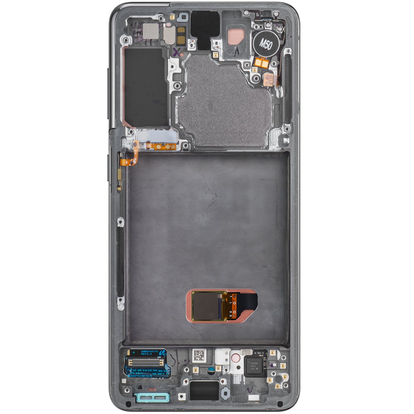 Display cu Touchscreen Samsung Galaxy S21 5G G991, cu Rama, Gri, Service Pack GH82-27256A