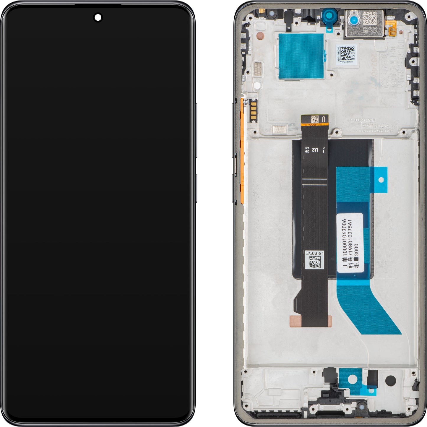 Display cu Touchscreen Xiaomi Redmi Note 14 Pro 5G, cu Rama, Negru (Midnight Black), Service Pack 56002300O1600