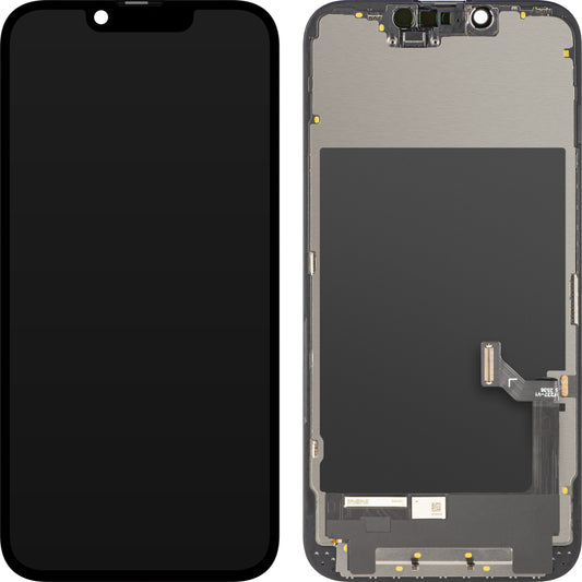 Display cu Touchscreen ZY pentru Apple iPhone 17e / 16e, cu Rama, Versiune LCD In-Cell IC Movable, Negru