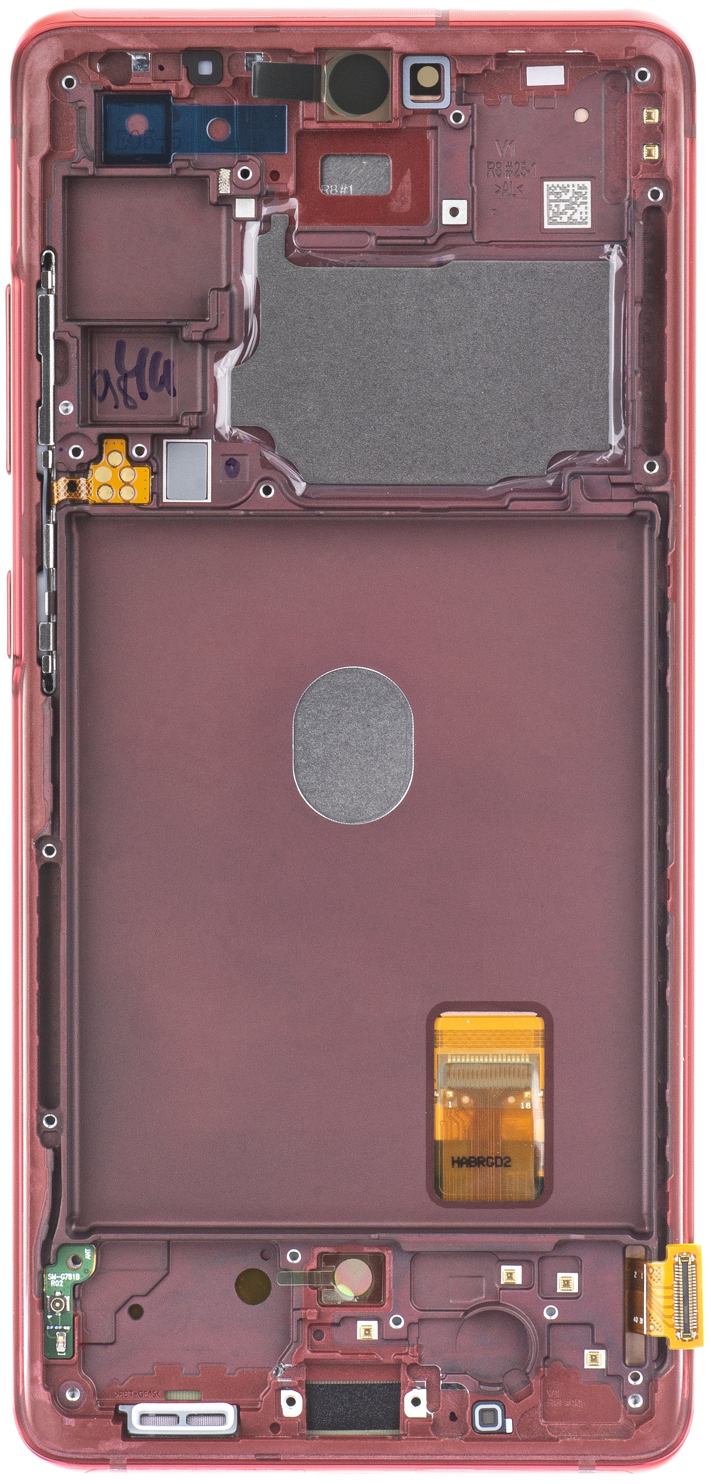 Display cu Touchscreen Samsung Galaxy S20 FE 5G G781, cu Rama, Rosu, Service Pack GH82-24214E