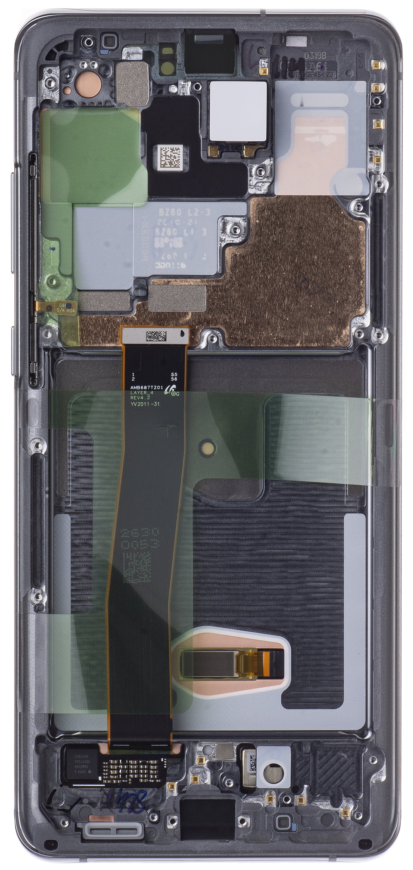 Display cu Touchscreen Samsung Galaxy S20 Ultra 5G G988 / S20 Ultra G988, cu Rama, Gri, Service Pack GH82-26032B