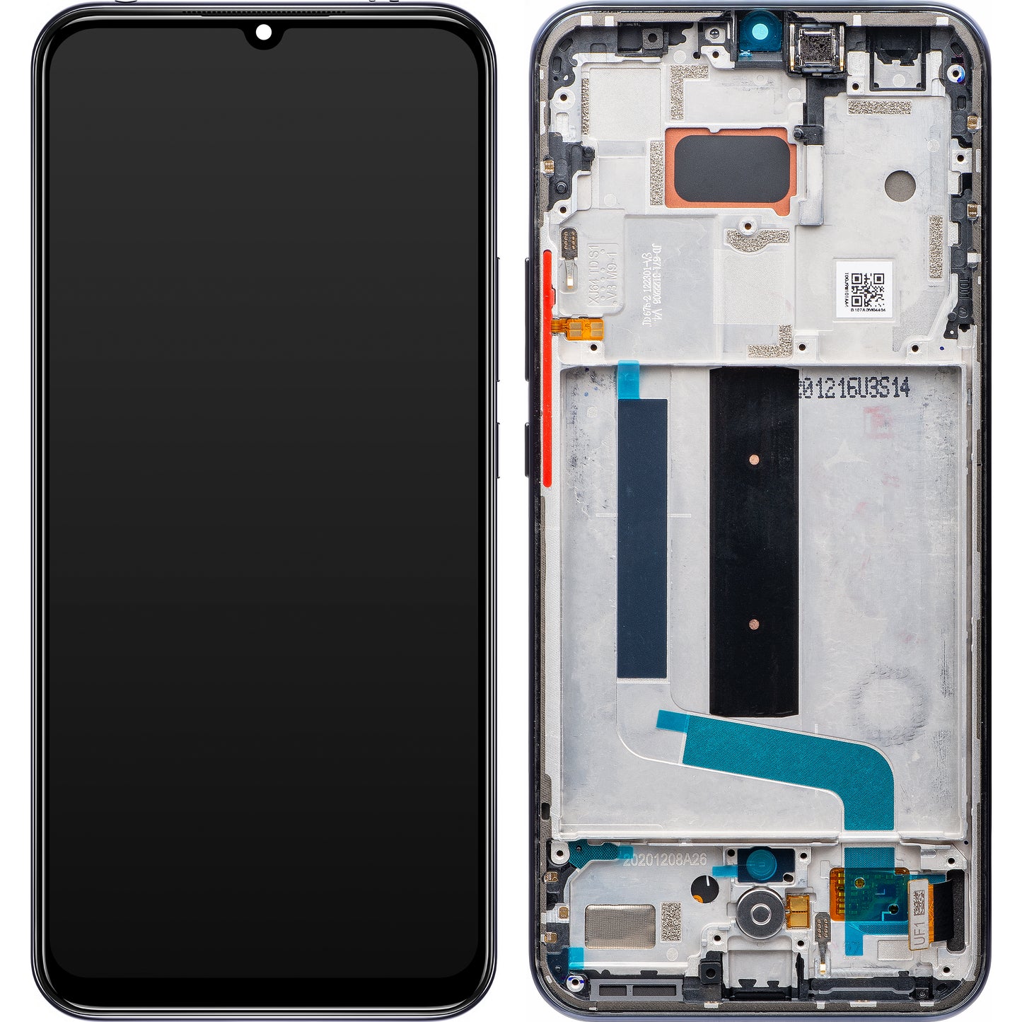 Display cu Touchscreen Xiaomi Mi 10 Lite 5G, cu Rama, Gri, Service Pack 56000400J900