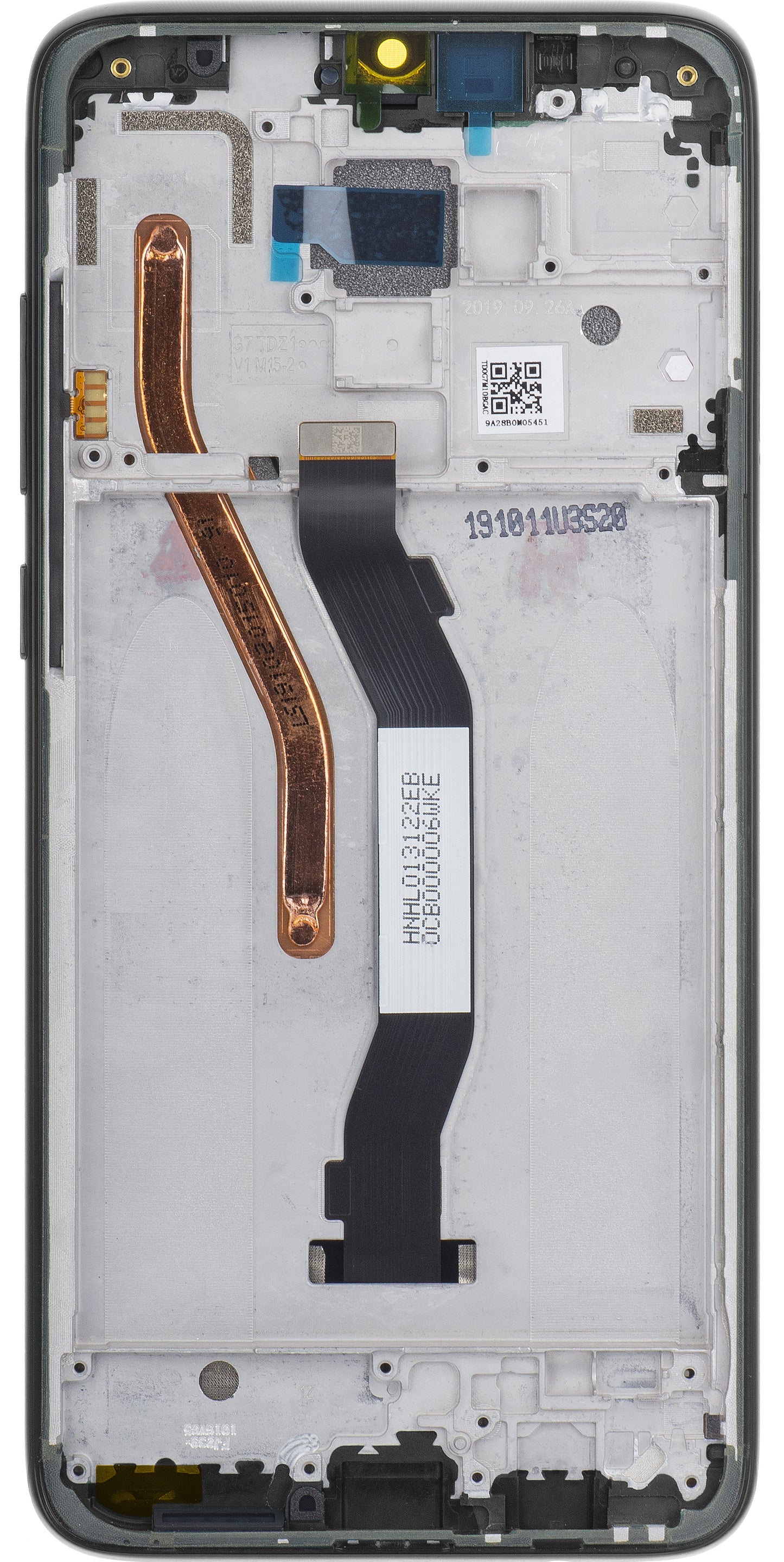 Display cu Touchscreen Xiaomi Redmi Note 8 Pro, cu Rama, Negru, Service Pack 56000500G700