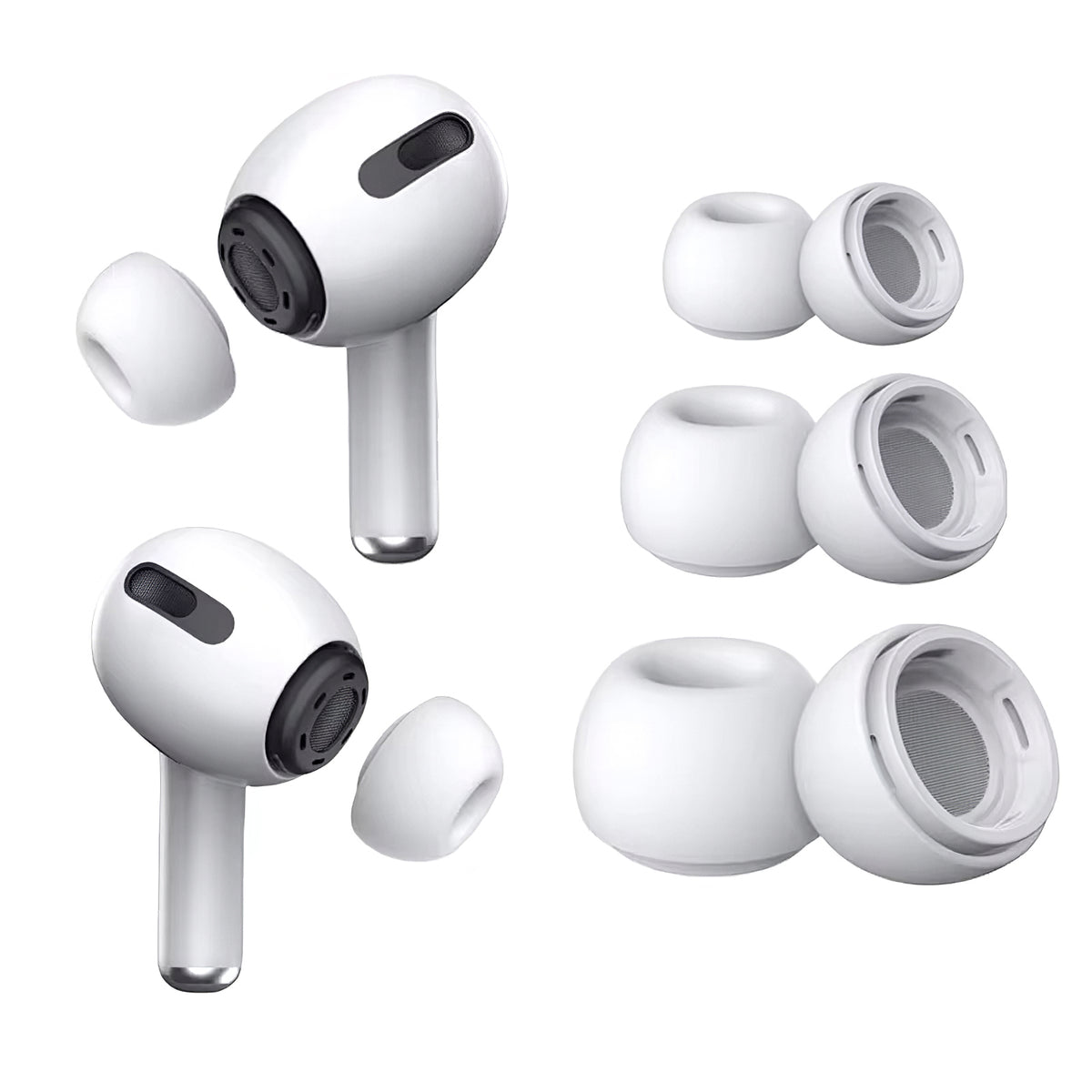 Dopuri Tech-Protect pentru Apple AirPods Pro Series, Marime S / M / L, Albe