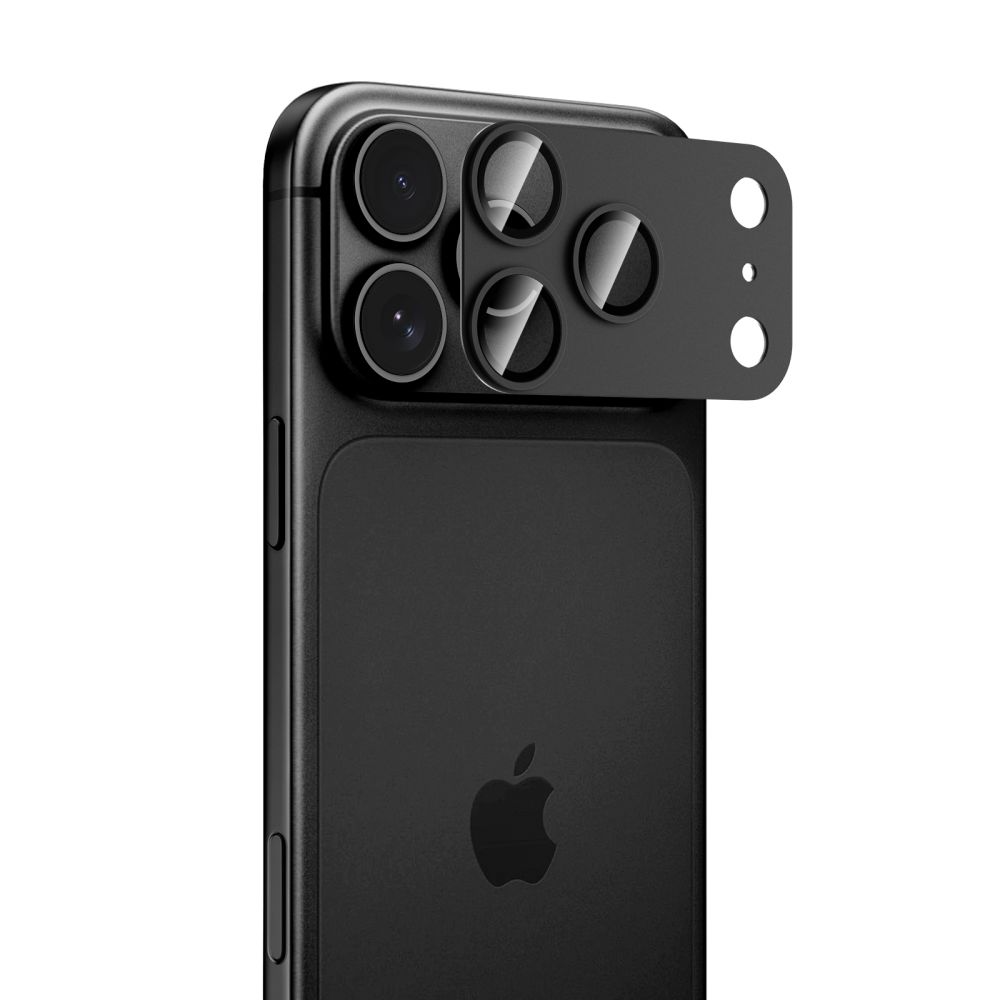 Folie de protectie Camera Spate Tech-Protect CamFull Fit+ pentru Apple iPhone 18 Pro, Sticla Securizata, Neagra