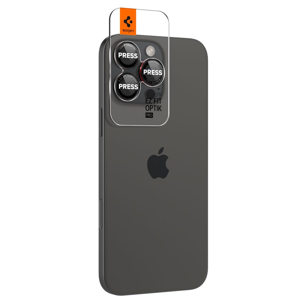 Folie de protectie Camera Spate Spigen GlastR EZ FIT Optik Pro pentru Apple iPhone 17 Pro Max, Sticla Securizata, Set 2 bucati, Rosie AGL05217