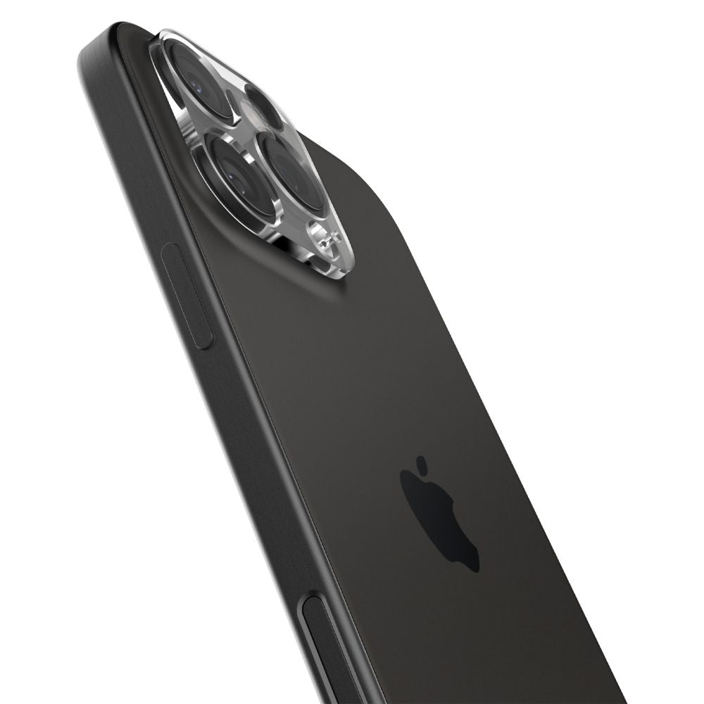 Folie de protectie Camera Spate Spigen GlastR Optik pentru Apple iPhone 16 Pro Max, Sticla Securizata, Set 2 bucati, Transparenta AGL05761