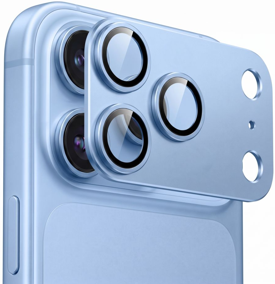 Folie de protectie Camera Spate Tech-Protect CamFull Fit+ pentru Apple iPhone 18 Pro Max, Sticla Securizata, Bleu