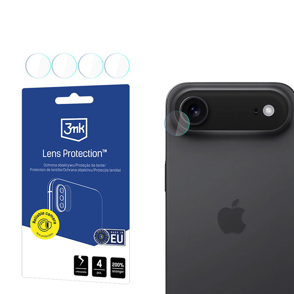Folie de protectie Camera Spate 3MK Protection pentru Apple iPhone 17 Air, Sticla Flexibila, Set 4 bucati, Transparenta