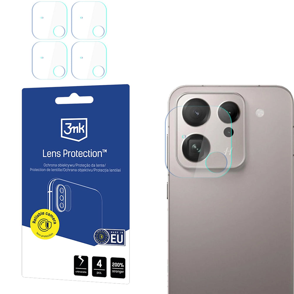 Folie de protectie Camera Spate 3MK Protection pentru Oppo Find X9, Sticla Securizata, Set 4 bucati, Transparenta