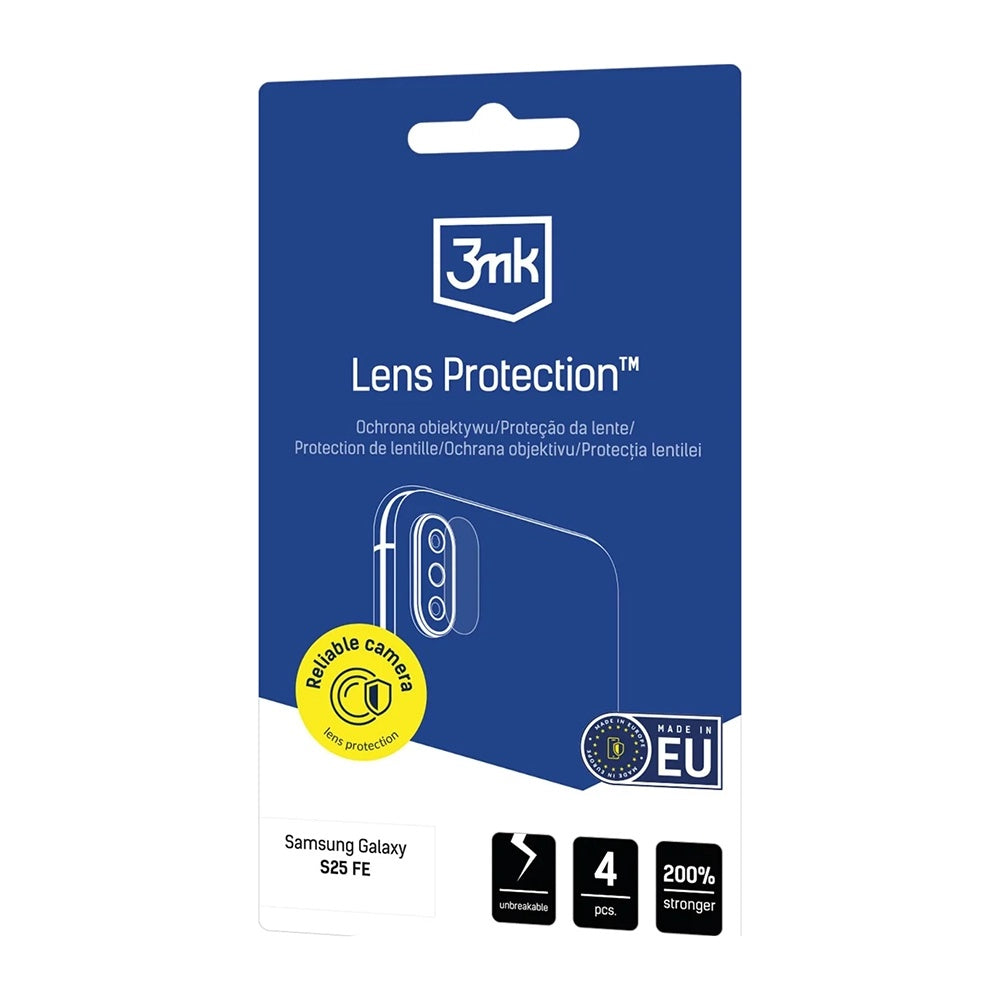 Folie de protectie Camera Spate 3MK Protection pentru Realme Note 70T, Sticla Securizata, Set 4 bucati, Transparenta