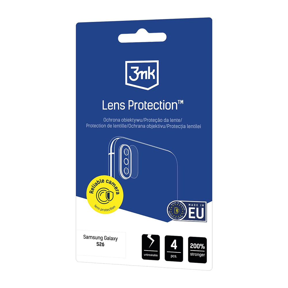 Folie de protectie Camera Spate 3MK Protection pentru Samsung Galaxy S26 S942, Sticla Securizata, Set 4 bucati, Transparenta