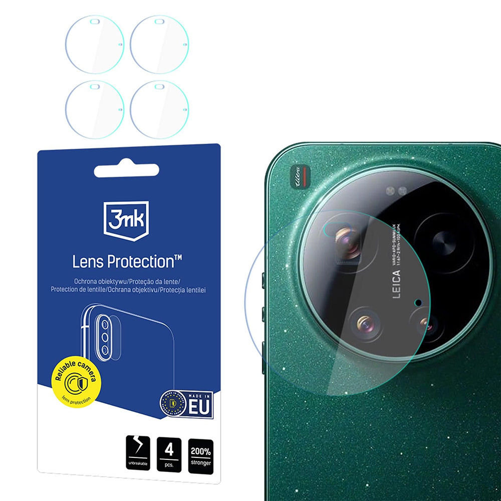 Folie de protectie Camera Spate 3MK Protection pentru Xiaomi 17 Ultra, Sticla Flexibila, Set 4 bucati, Transparenta