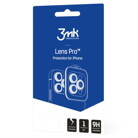 Folie de protectie Camera Spate 3MK Protection Pro pentru Apple iPhone 17 Pro Max / 17 Pro, Sticla Securizata, Multicolor