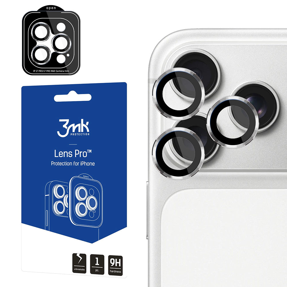Folie de protectie Camera Spate 3MK Protection Pro pentru Apple iPhone 18 Pro / 18 Pro Max, Sticla Securizata, Argintie