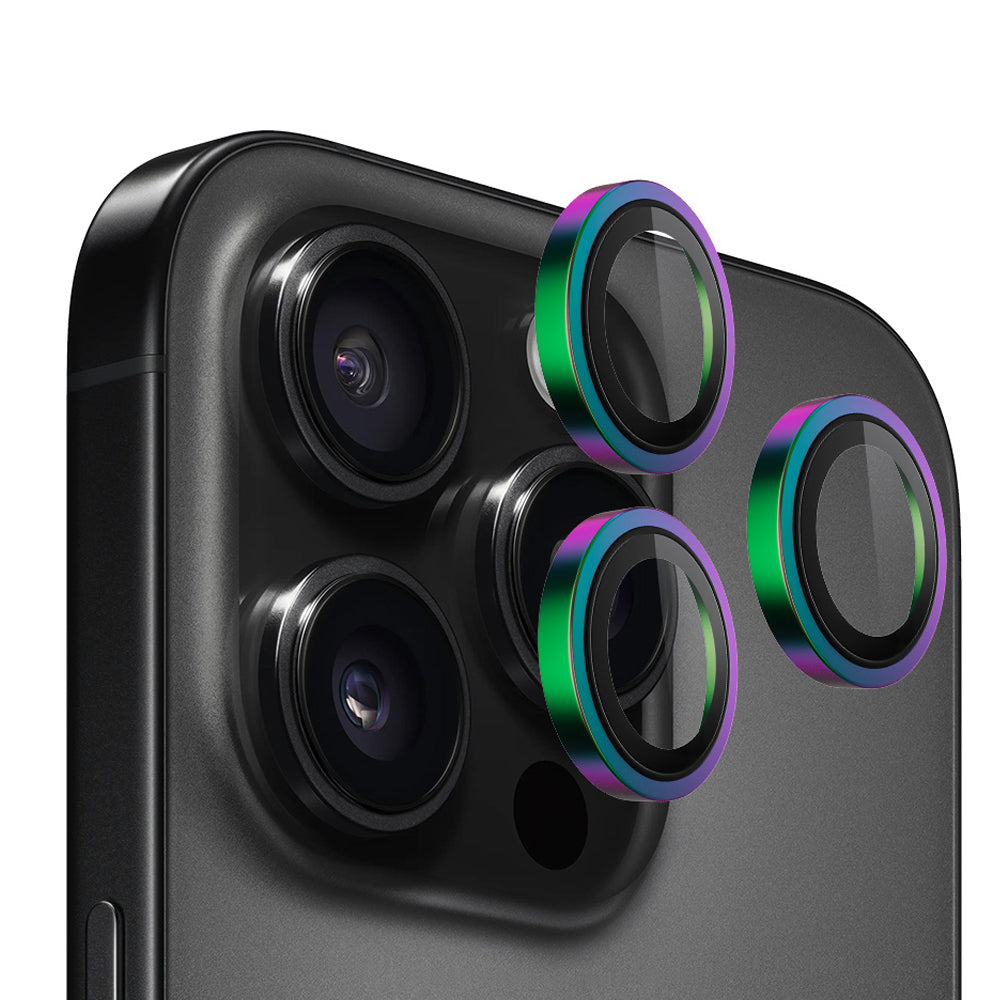 Folie de protectie Camera Spate Blueo Metal Frame pentru Apple iPhone 14 Pro Max / 14 Pro, Sticla Securizata, Multicolor