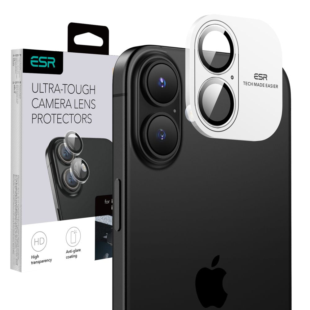 Folie de protectie Camera Spate ESR Armorite pentru Apple iPhone 17 / 16 Plus / 16, Sticla Securizata, Transparenta