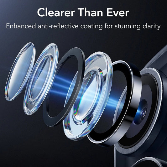 Folie de protectie Camera Spate ESR Armorite pentru Apple iPhone 17 Pro Max / 17 Pro / 16 Pro Max / 16 Pro, Sticla Securizata, Albastra