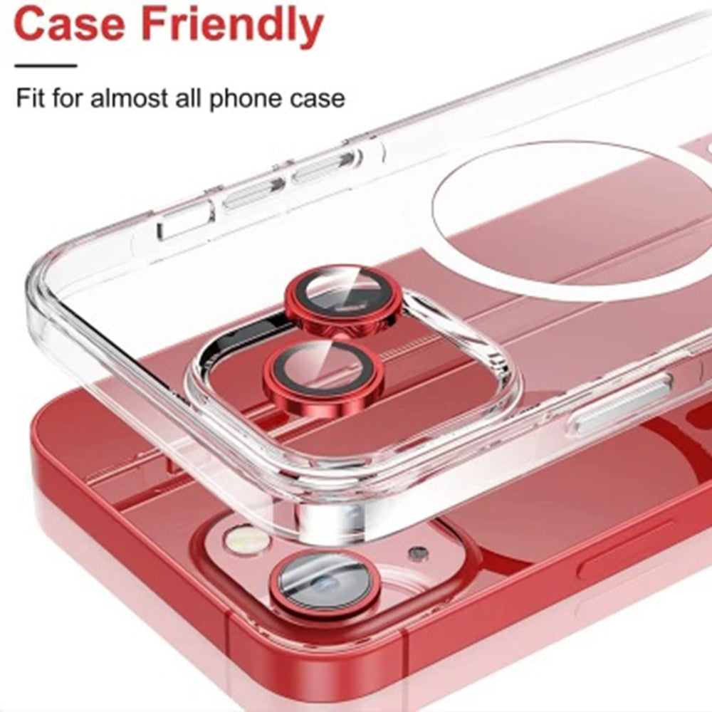 Folie de protectie Camera Spate Lito S+ pentru Apple iPhone 14, Sticla Securizata, Rosie