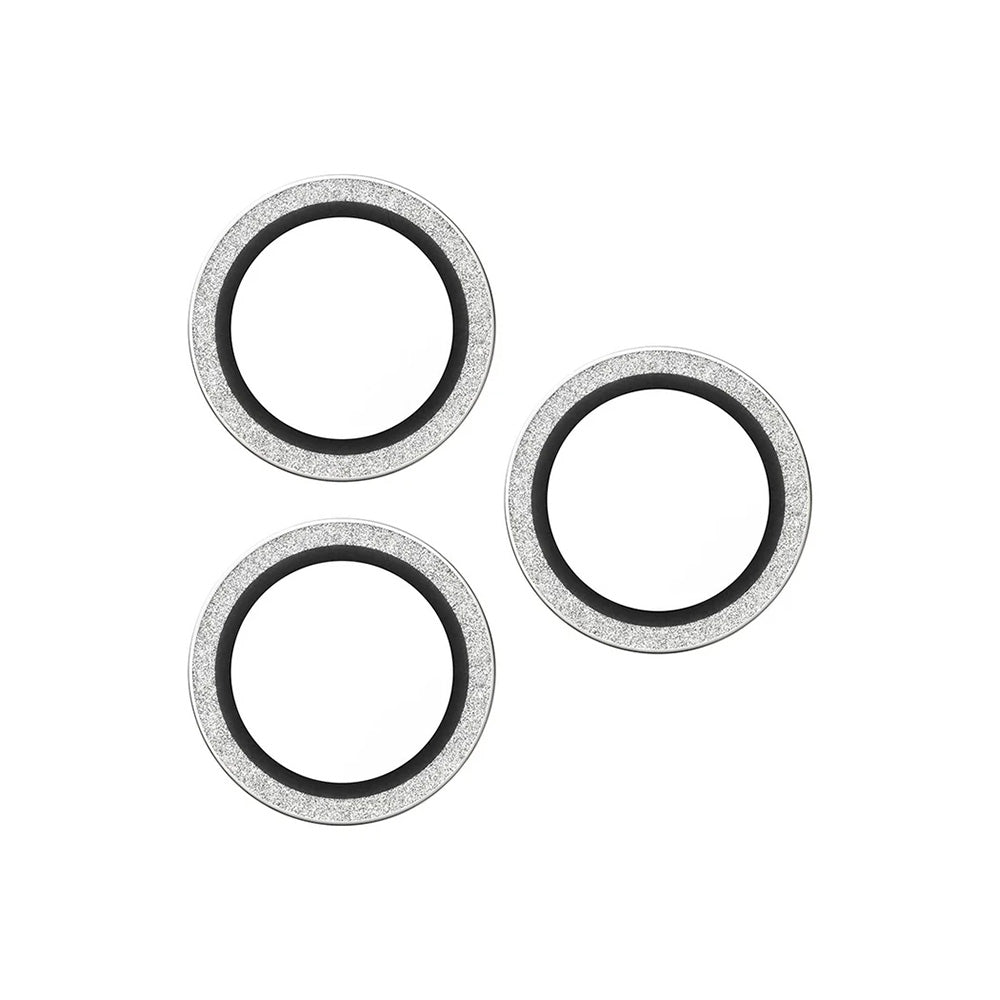 Folie de protectie Camera Spate PanzerGlass Hoops Glitter pentru Apple iPhone 17 Pro Max / 17 Pro / 16 Pro Max / 16 Pro, Sticla Securizata, Argintie