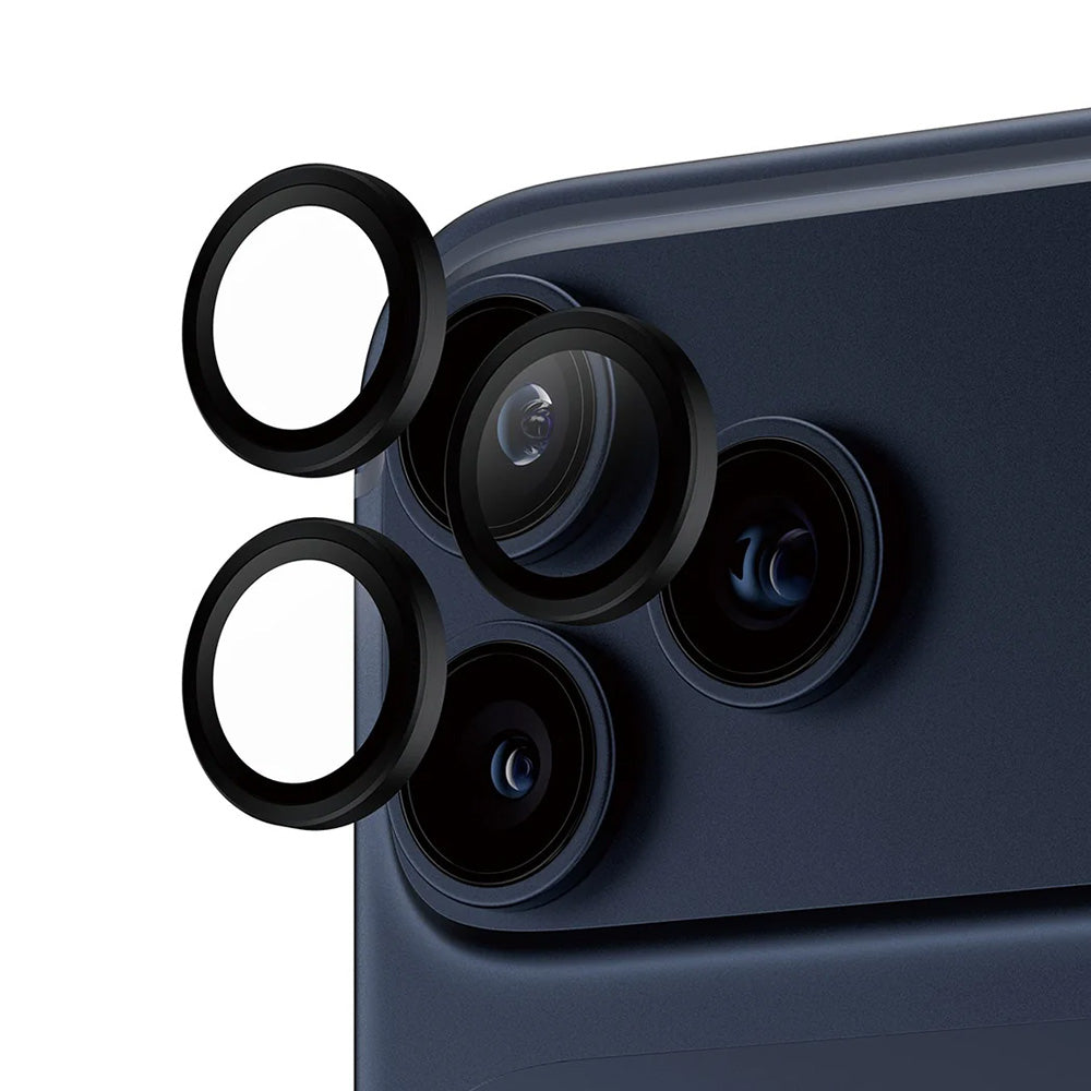 Folie de protectie Camera Spate PanzerGlass Hoops pentru Apple iPhone 17 Pro Max / 17 Pro / 16 Pro Max / 16 Pro, Sticla Securizata, Neagra
