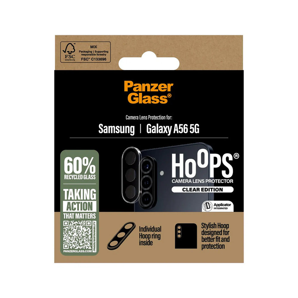 Folie de protectie Camera Spate PanzerGlass Hoops pentru Samsung Galaxy A56 A566, Sticla Securizata, Transparenta