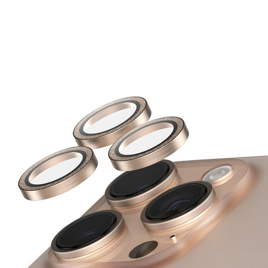 Folie de protectie Camera Spate PanzerGlass Safe. Glitter pentru Apple iPhone 16 Pro Max / 16 Pro, Sticla Securizata, Aurie