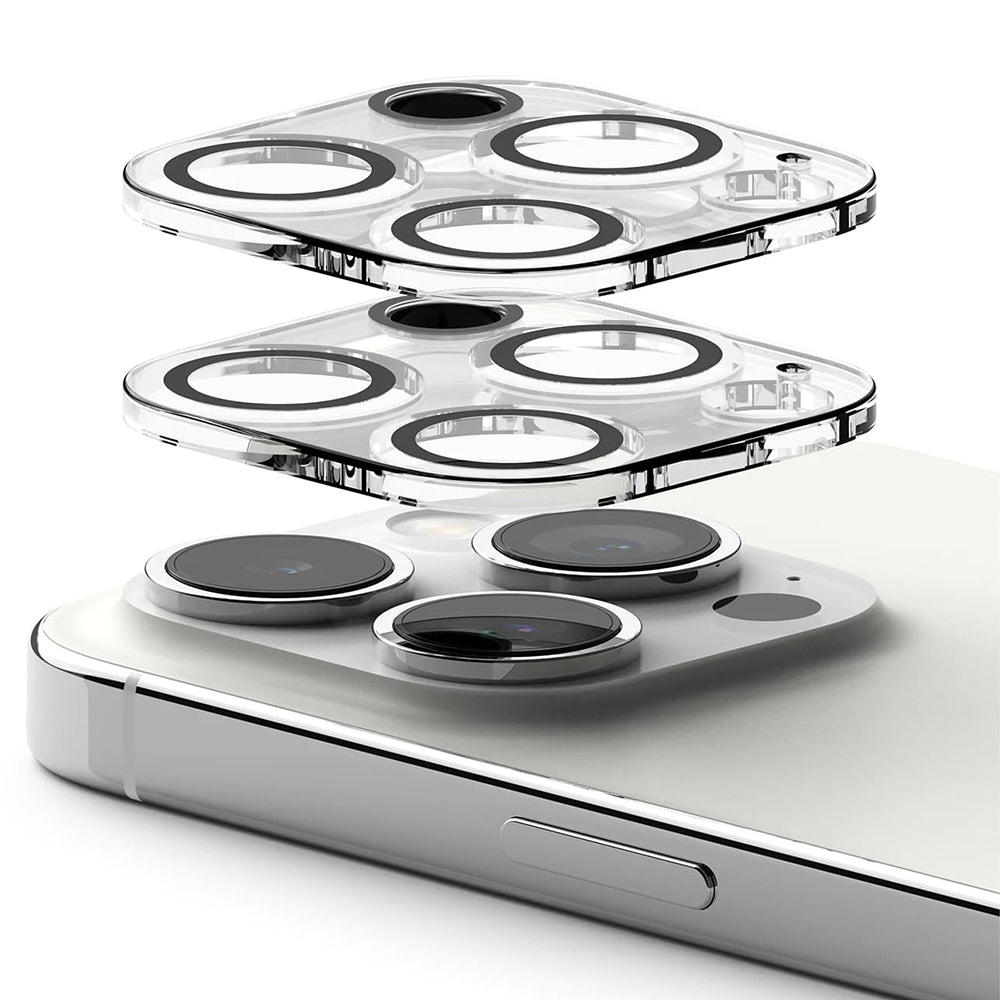 Folie de protectie Camera Spate Ringke pentru Apple iPhone 15 Pro, Sticla Securizata, Set 2 bucati, Transparenta