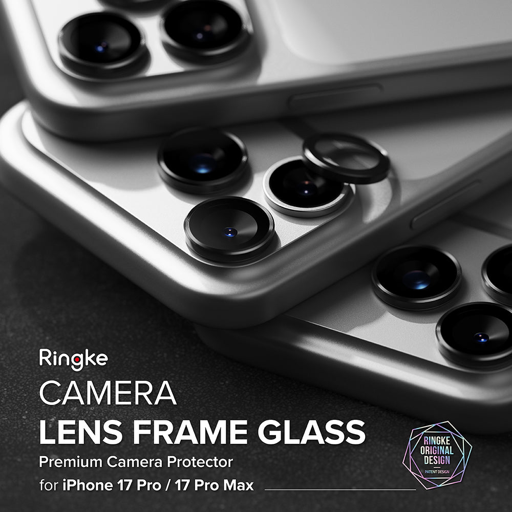 Folie de protectie Camera Spate Ringke pentru Apple iPhone 17 Pro Max / 17 Pro, Sticla Securizata, Neagra