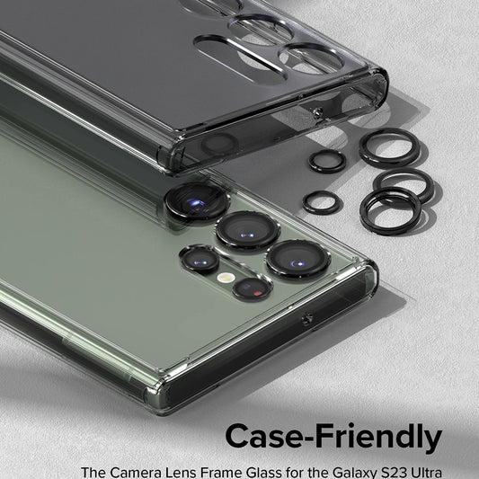 Folie de protectie Camera Spate Ringke pentru Samsung Galaxy S23 Ultra S918, Sticla Securizata, Neagra