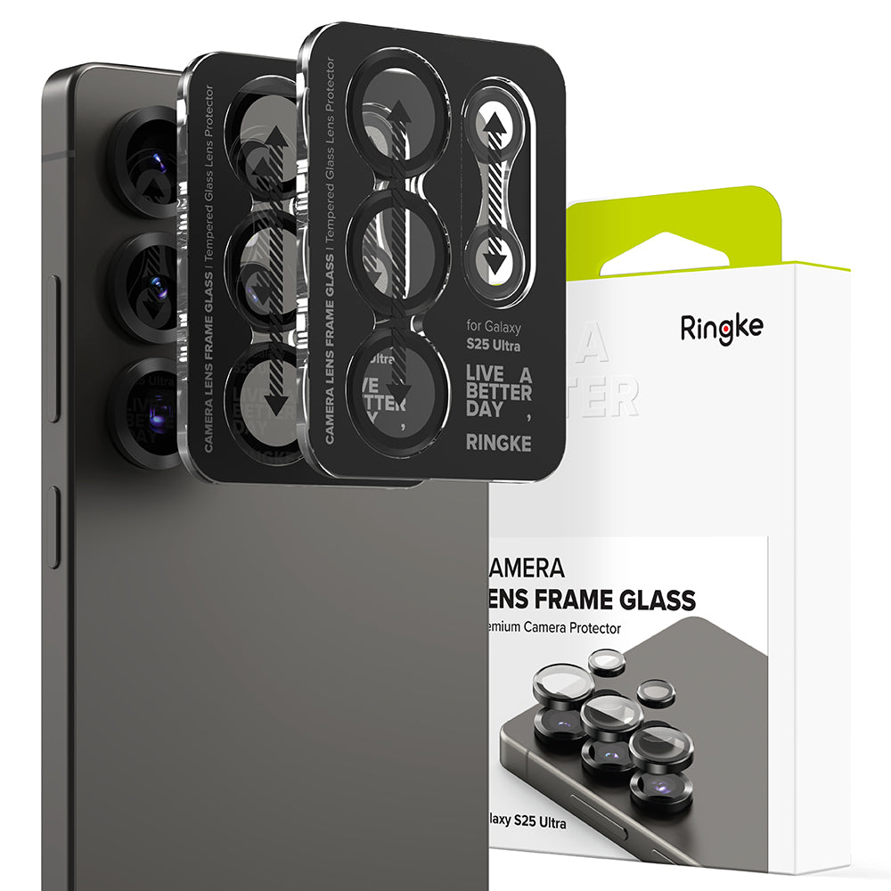 Folie de protectie Camera Spate Ringke pentru Samsung Galaxy S25 Ultra S938, Sticla Securizata, Neagra