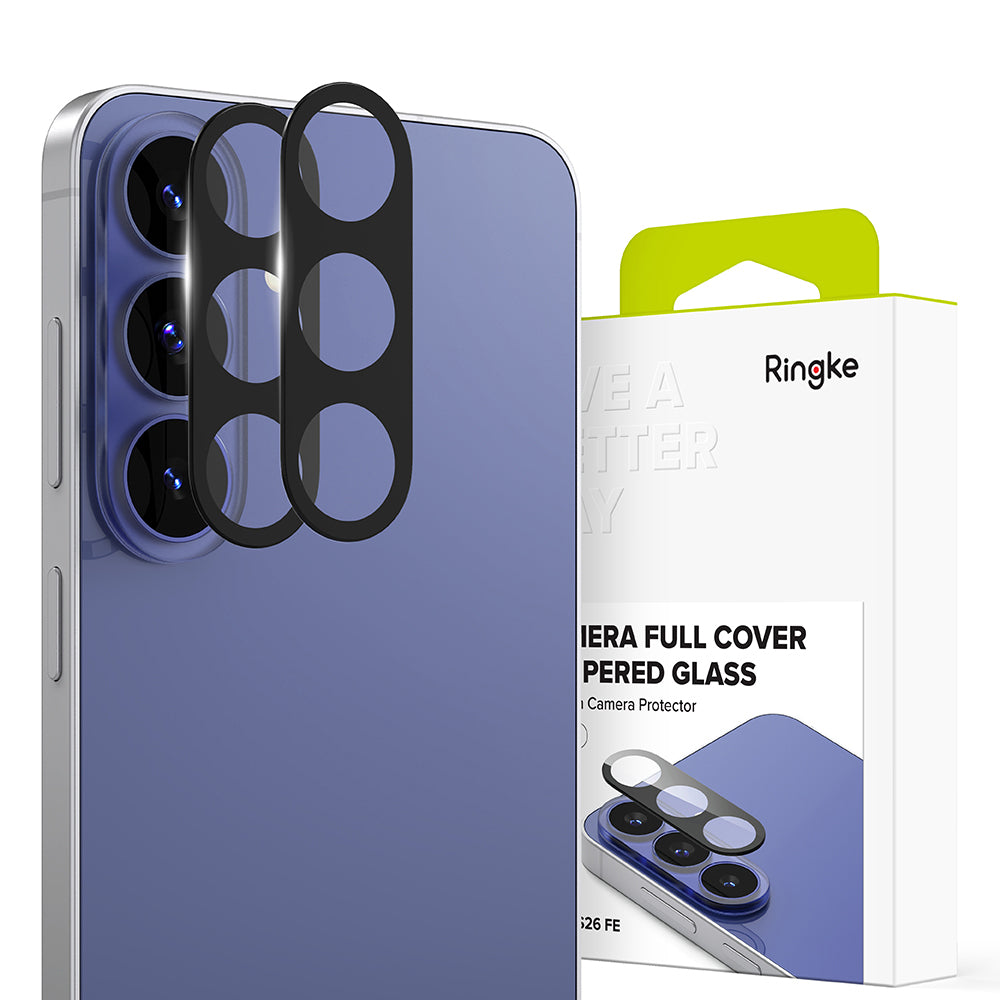 Folie de protectie Camera Spate Ringke pentru Samsung Galaxy S26 FE S741, Sticla Securizata, Set 2 bucati, Neagra