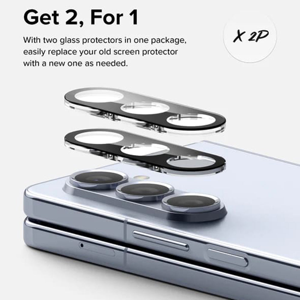 Folie de protectie Camera Spate Ringke pentru Samsung Galaxy Z Fold5 F946, Sticla Securizata, Set 2 bucati, Transparenta