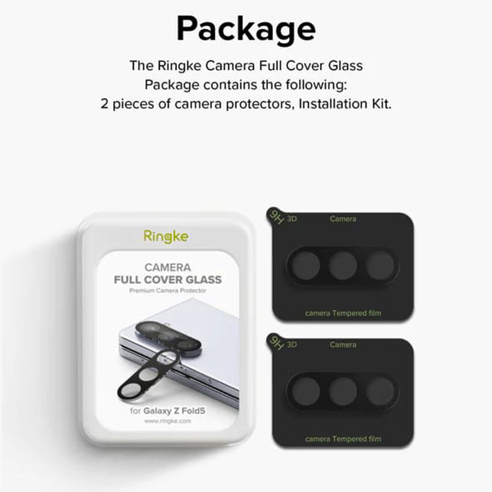 Folie de protectie Camera Spate Ringke pentru Samsung Galaxy Z Fold5 F946, Sticla Securizata, Set 2 bucati, Transparenta
