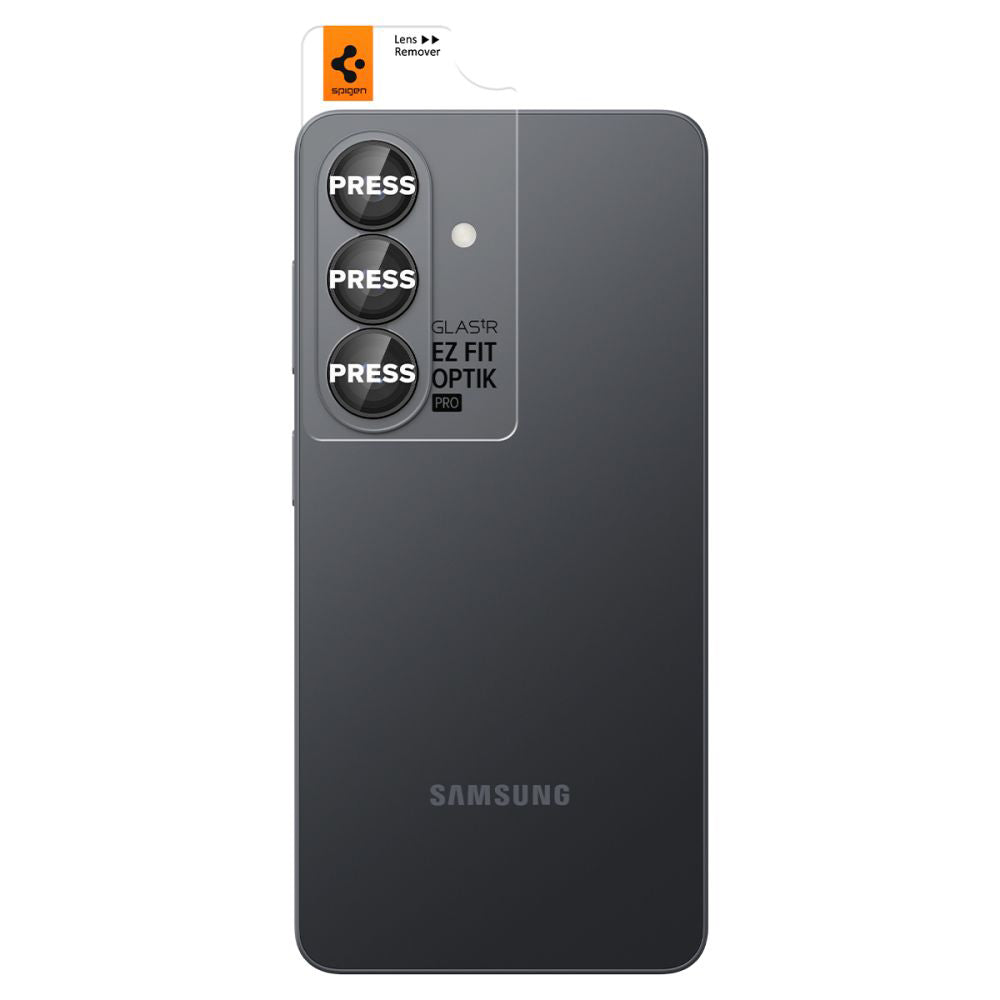 Folie de protectie Camera Spate Spigen GlastR EZ FIT Optik Pro HD pentru Samsung Galaxy S26 S942, Sticla Securizata, Set 2 bucati, Neagra AGL11099