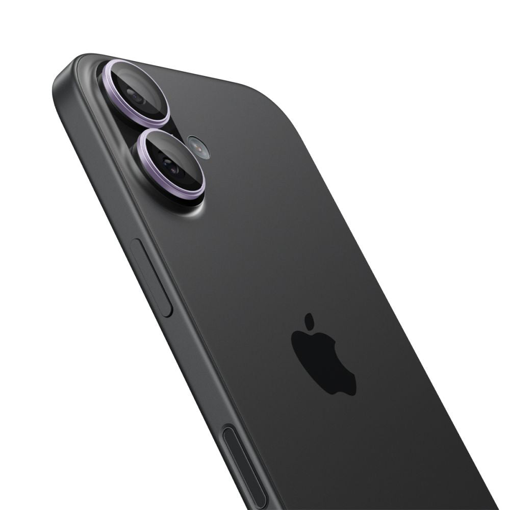 Folie de protectie Camera Spate Spigen GlastR EZ FIT Optik Pro pentru Apple iPhone 17 / 16 Plus / 16, Sticla Securizata, Set 2 bucati, Mov