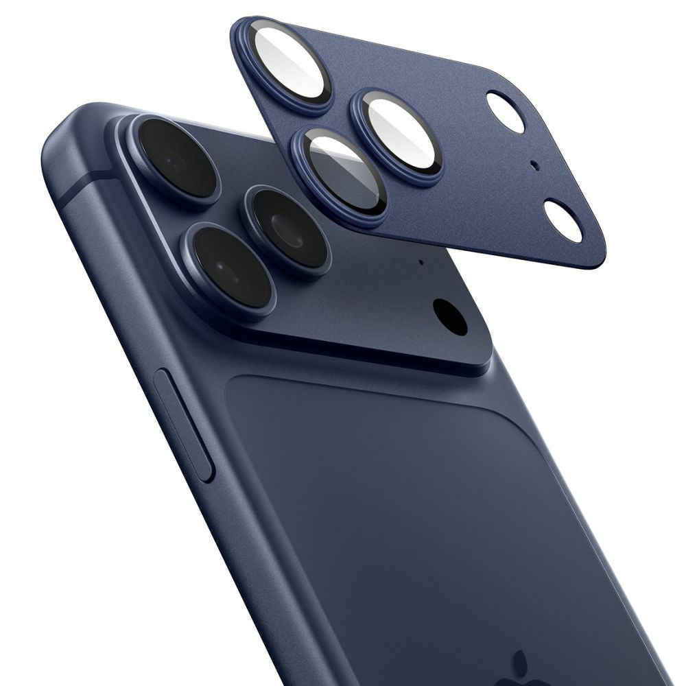Folie de protectie Camera Spate Spigen GlastR EZ FIT Optik Pro XL pentru Apple iPhone 17 Pro, Sticla Securizata, Albastra AGL10646