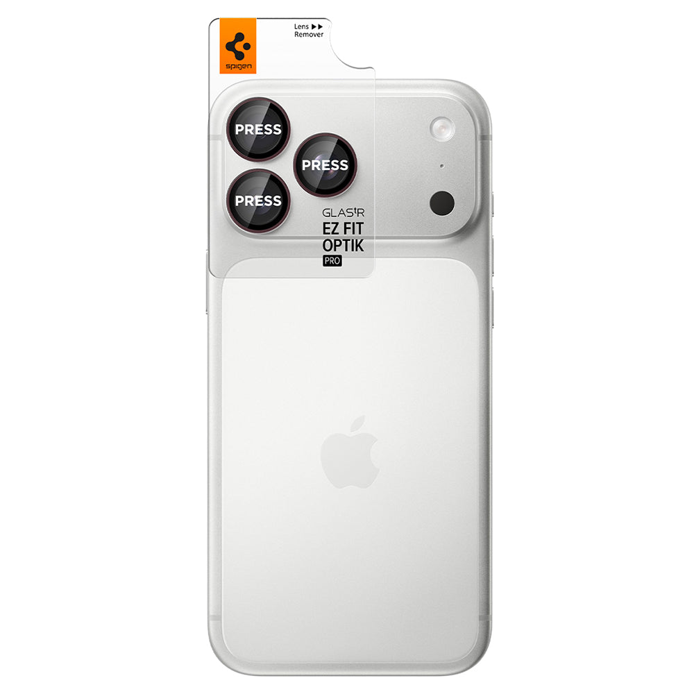 Folie de protectie Camera Spate Spigen GlastR EZ FIT Optik Pro pentru Apple iPhone 18 Pro / 18 Pro Max, Sticla Securizata, Set 2 bucati, Visinie AGL12044