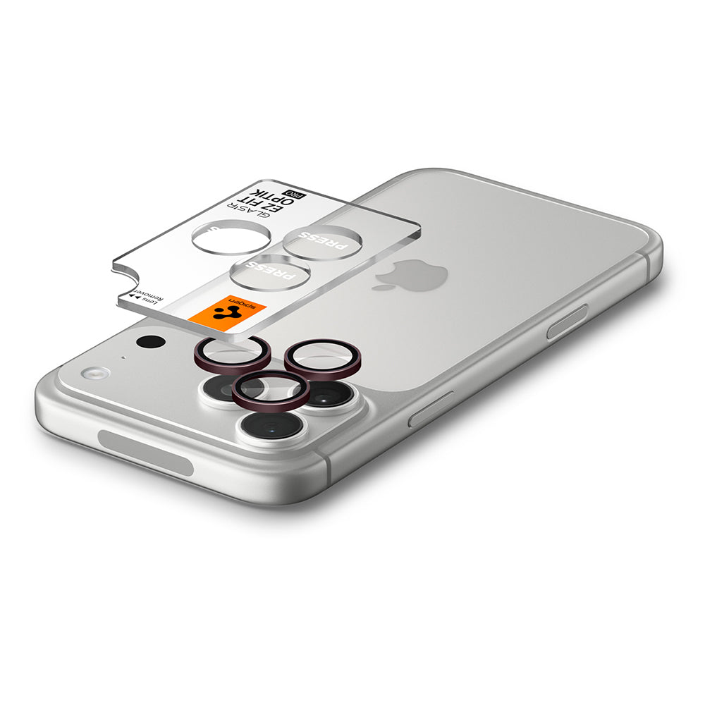 Folie de protectie Camera Spate Spigen GlastR EZ FIT Optik Pro pentru Apple iPhone 18 Pro / 18 Pro Max, Sticla Securizata, Set 2 bucati, Visinie AGL12044