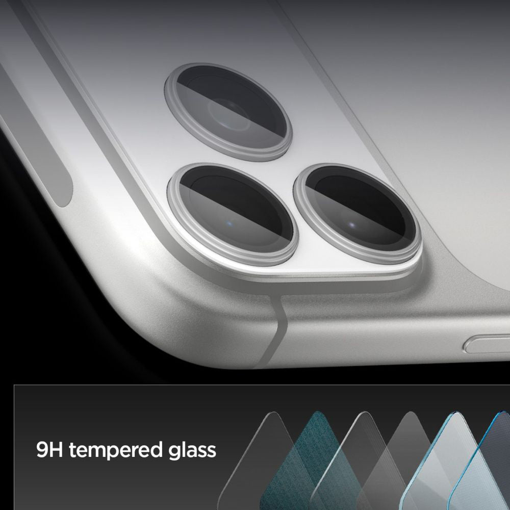 Folie de protectie Camera Spate Spigen GlastR EZ FIT Optik Pro XL pentru Apple iPhone 17 Pro Max, Sticla Securizata, Argintie AGL10652