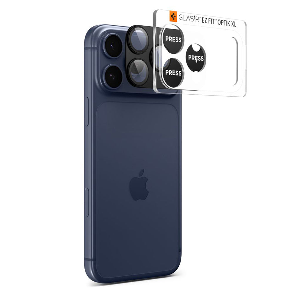 Folie de protectie Camera Spate Spigen GlastR EZ FIT Optik Pro XL pentru Apple iPhone 17 Pro Max, Sticla Securizata, Neagra AGL10649