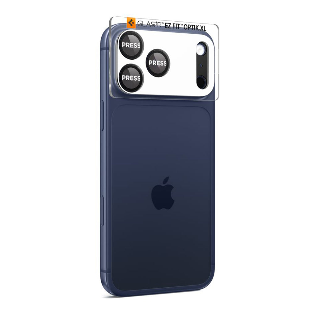 Folie de protectie Camera Spate Spigen GlastR EZ FIT Optik Pro XL pentru Apple iPhone 17 Pro Max, Sticla Securizata, Neagra AGL10649