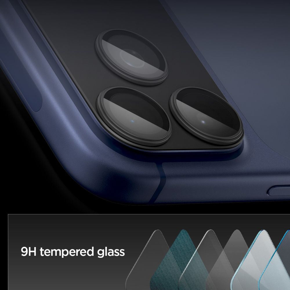 Folie de protectie Camera Spate Spigen GlastR EZ FIT Optik Pro XL pentru Apple iPhone 17 Pro Max, Sticla Securizata, Neagra AGL10649