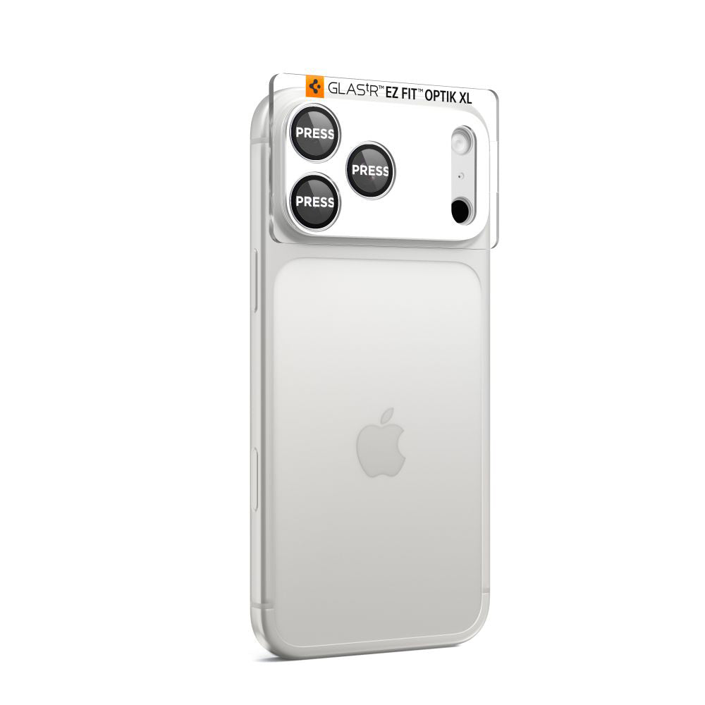 Folie de protectie Camera Spate Spigen GlastR EZ FIT Optik Pro XL pentru Apple iPhone 17 Pro, Sticla Securizata, Argintie AGL10647