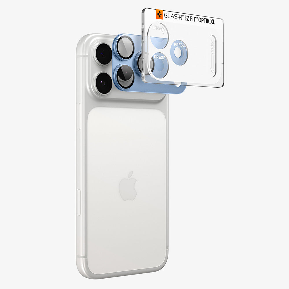 Folie de protectie Camera Spate Spigen GlastR EZ FIT Optik Pro XL pentru Apple iPhone 18 Pro Max, Sticla Securizata, Bleu AGL12041