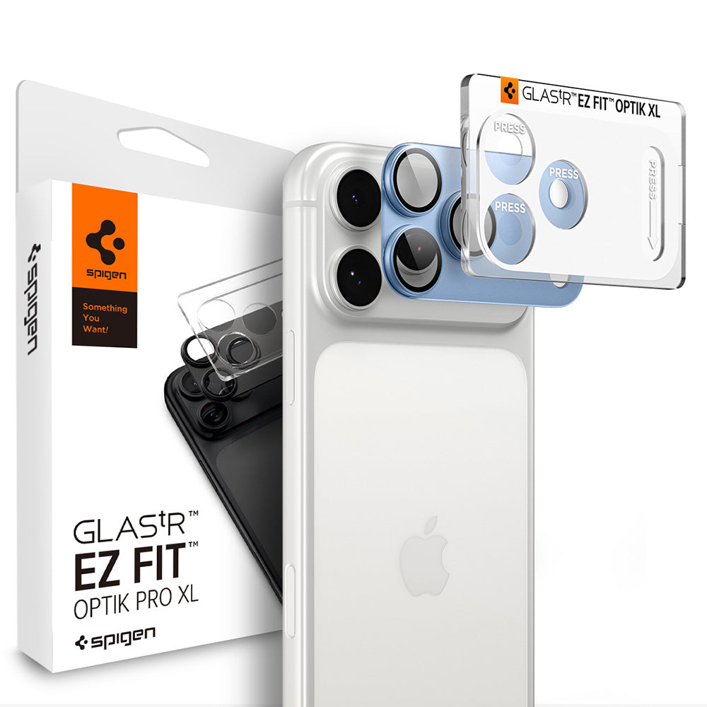Folie de protectie Camera Spate Spigen GlastR EZ FIT Optik Pro XL pentru Apple iPhone 18 Pro Max, Sticla Securizata, Bleu AGL12041