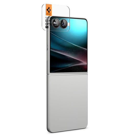 Folie de protectie Camera Spate Spigen GlastR EZ FIT Optik Pro HD pentru Samsung Galaxy Z Flip7 F766, Sticla Securizata, Set 2 bucati, Neagra AGL09587