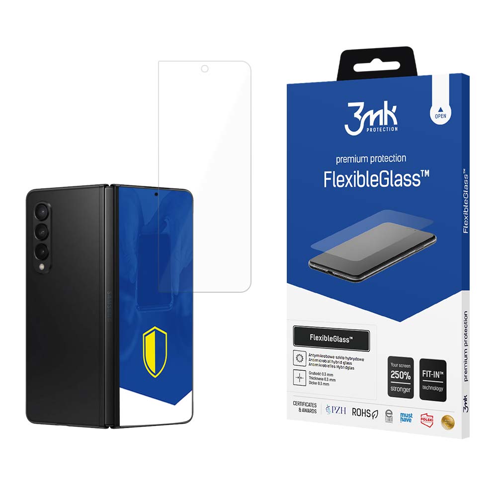 Folie de protectie Ecran Exterior 3MK FlexibleGlass pentru Samsung Galaxy Z Fold5 F946, Sticla Flexibila, Full Glue